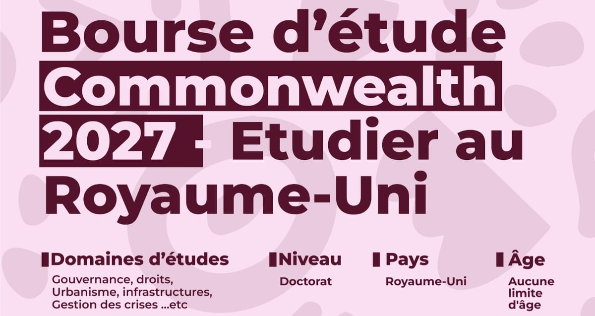 Bourse de doctorat Commonwealth 2027-2028